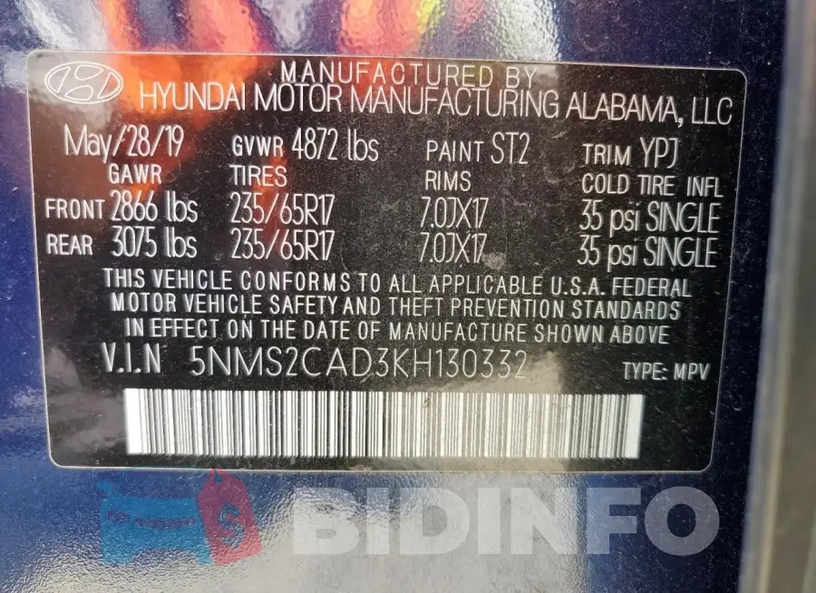5NMS2CAD3KH130332 Photo# 13