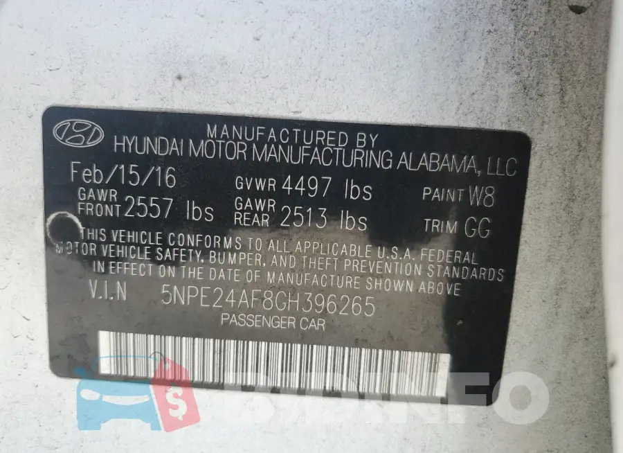 5NPE24AF8GH396265 Photo# 13