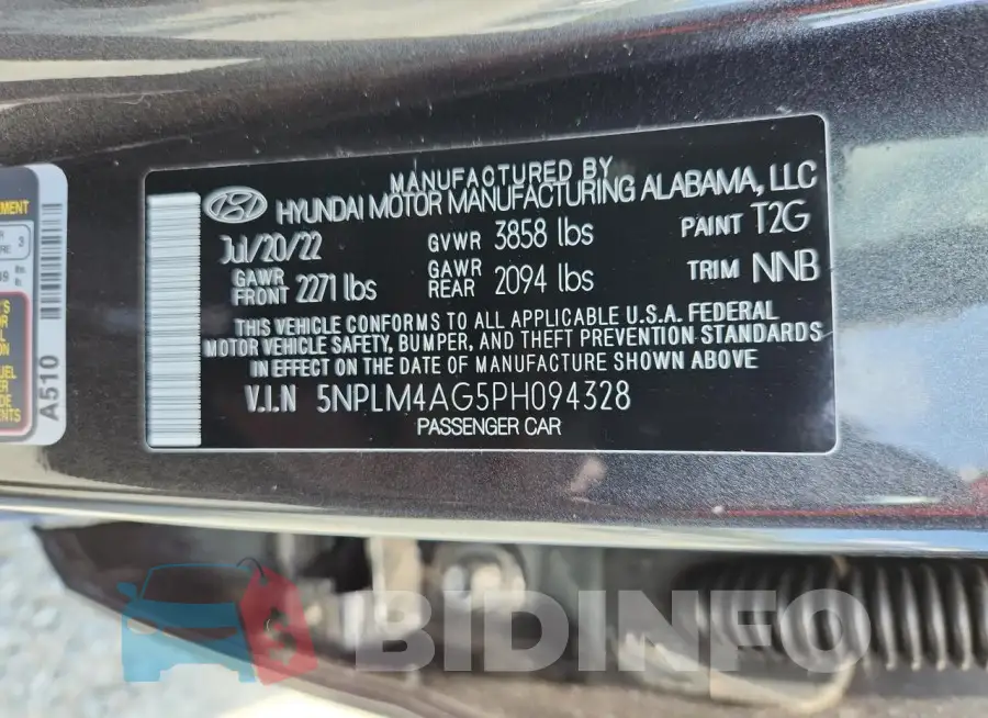 5NPLM4AG5PH094328 Photo# 12