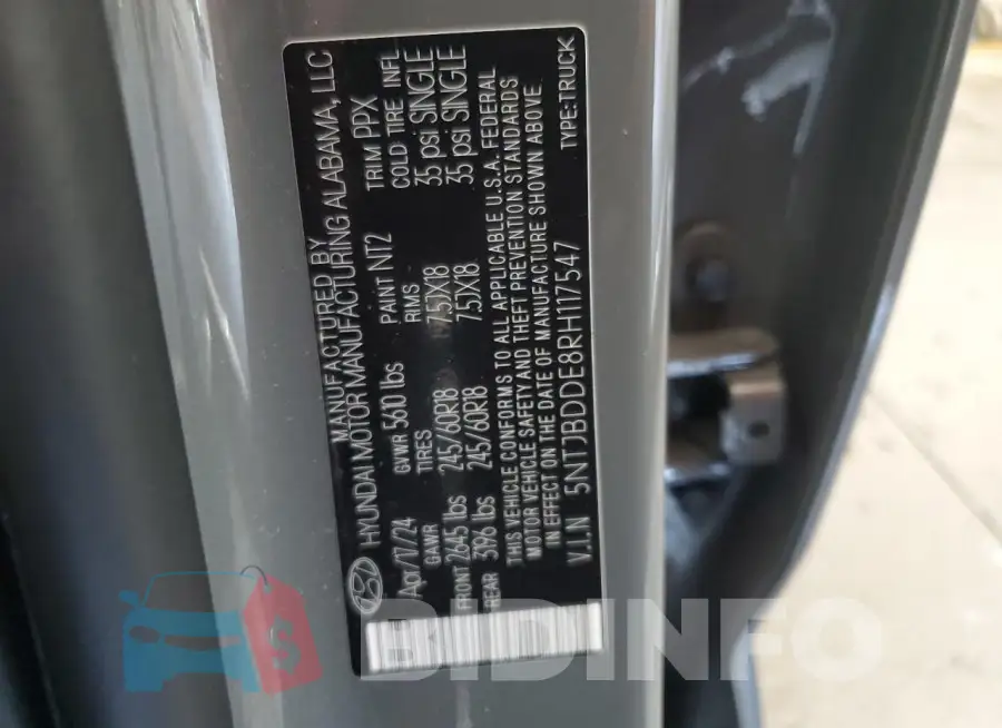 5NTJBDDE8RH117547 Photo# 13