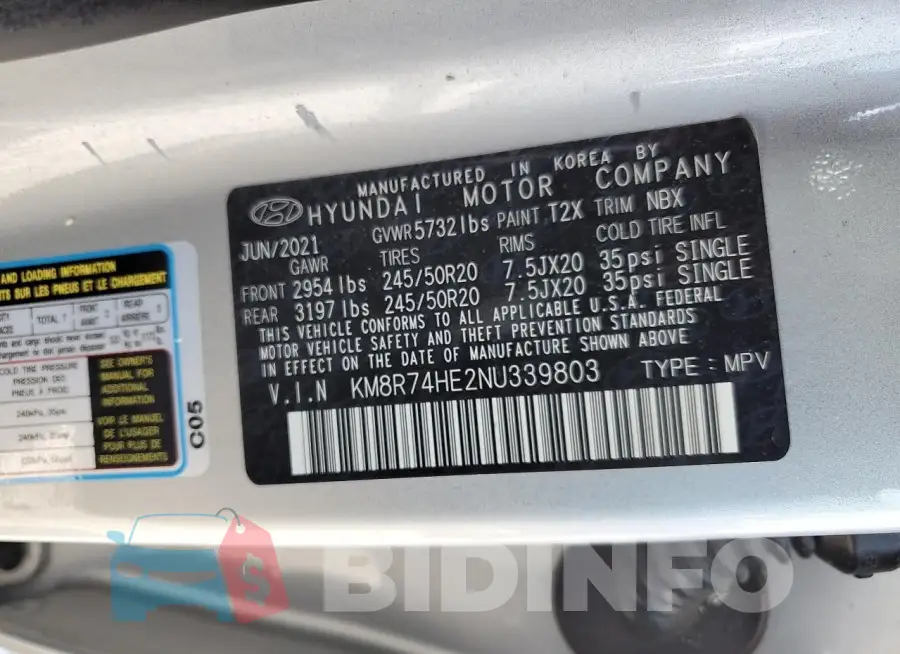 KM8R74HE2NU339803 Photo# 13