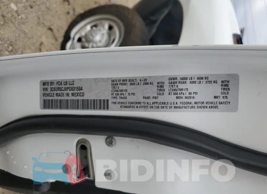 3C6UR5CJ6PG631504 Photo# 12