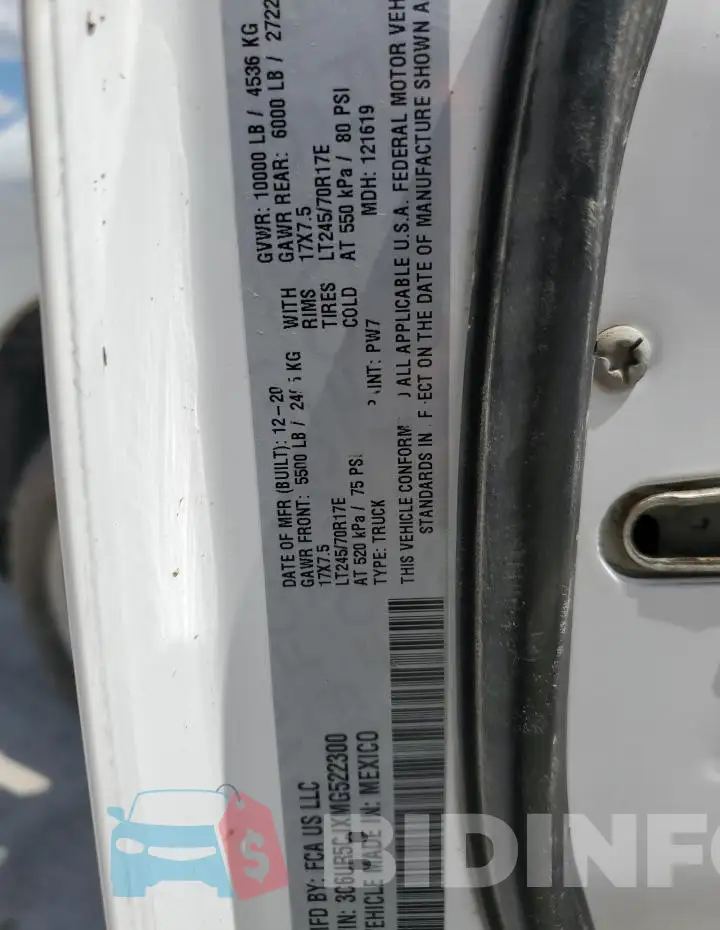 3C6UR5CJXMG522300 Photo# 12