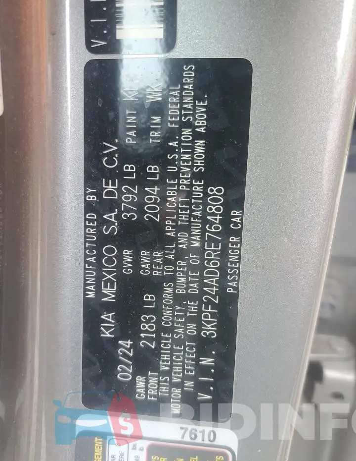 3KPF24AD6RE764808 Photo# 12