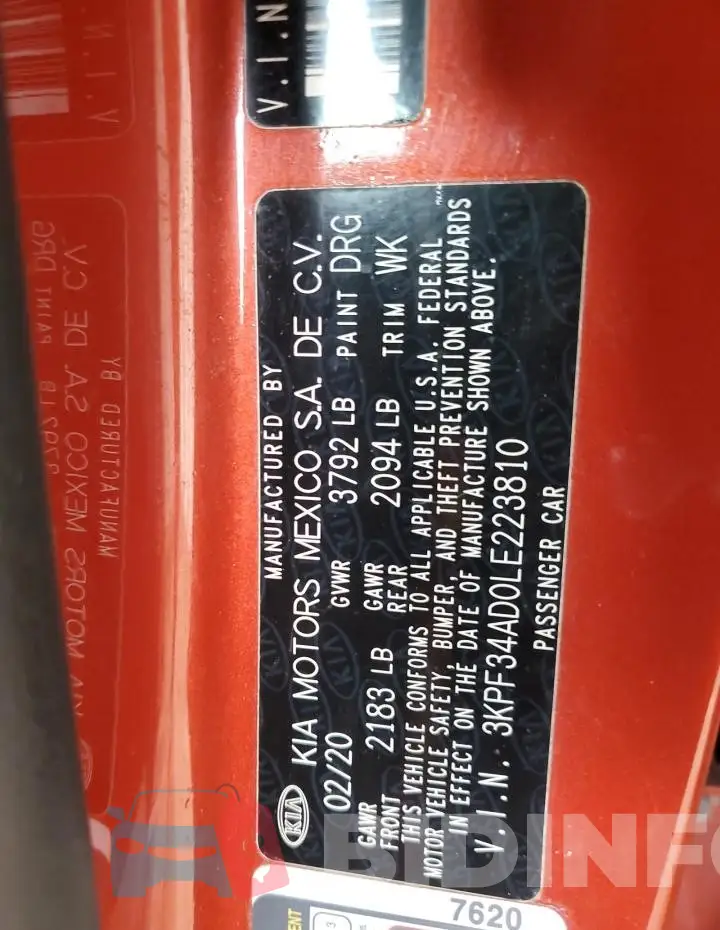 3KPF34AD0LE223810 Photo# 13