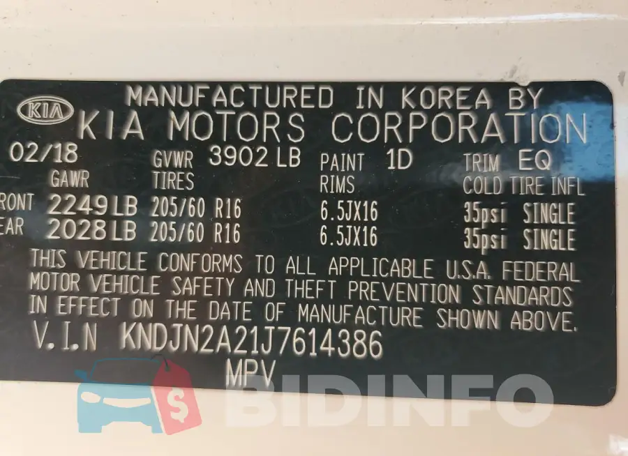 KNDJN2A21J7614386 Photo# 13