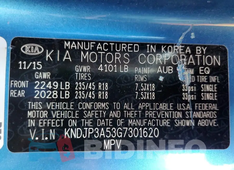 KNDJP3A53G7301620 Photo# 13