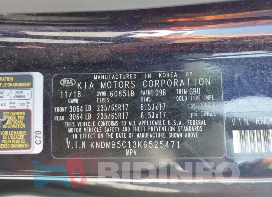 KNDMB5C13K6525471 Photo# 13