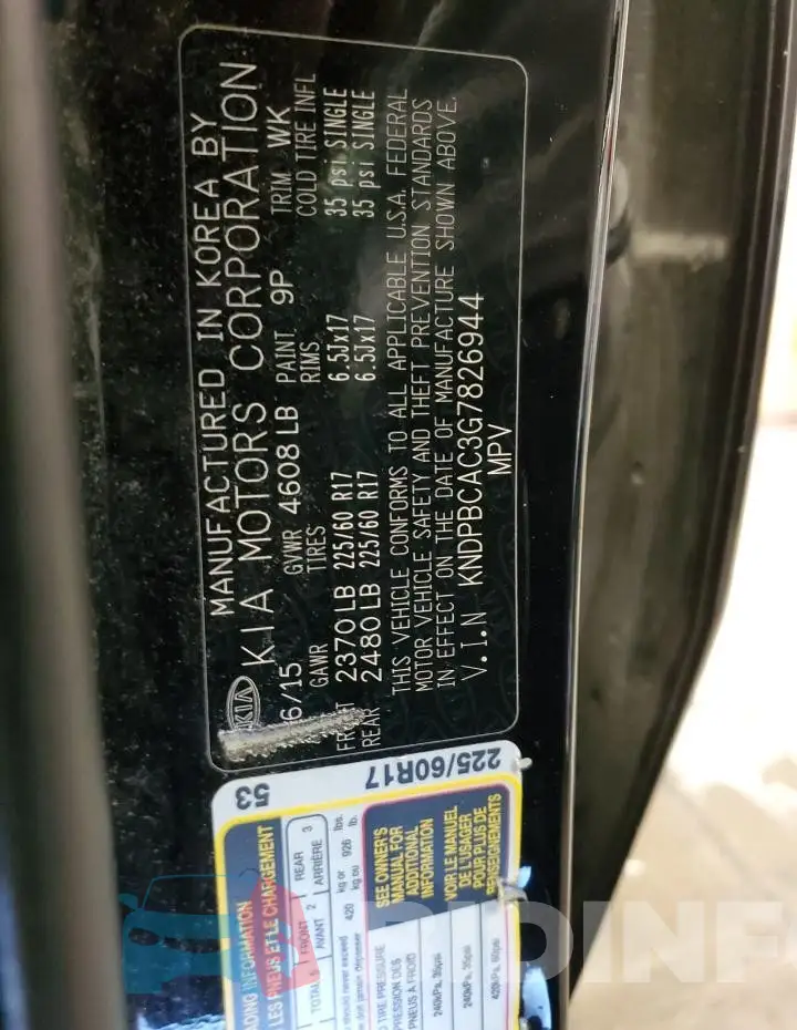 KNDPBCAC3G7826944 Photo# 13