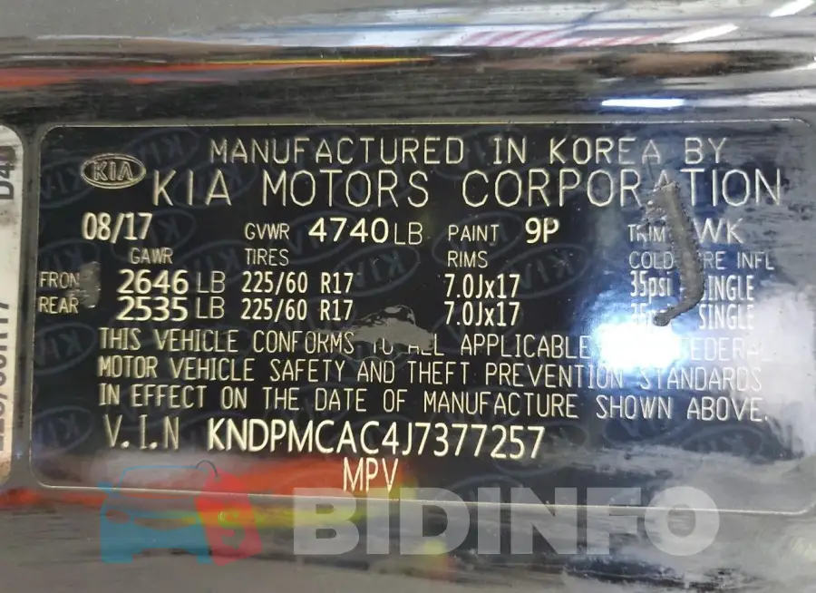 KNDPMCAC4J7377257 Photo# 13
