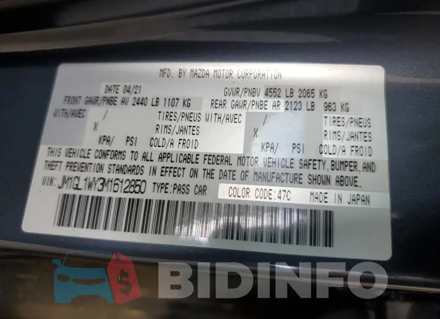 JM1GL1WY3M1612850 Photo# 13