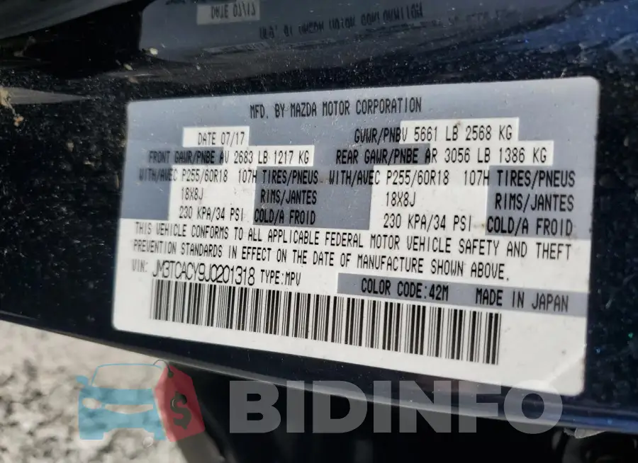 JM3TCACY9J0201318 Photo# 13