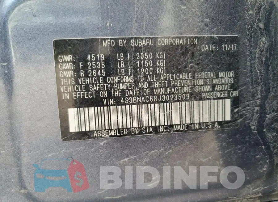 4S3BNAC68J3023509 Photo# 13