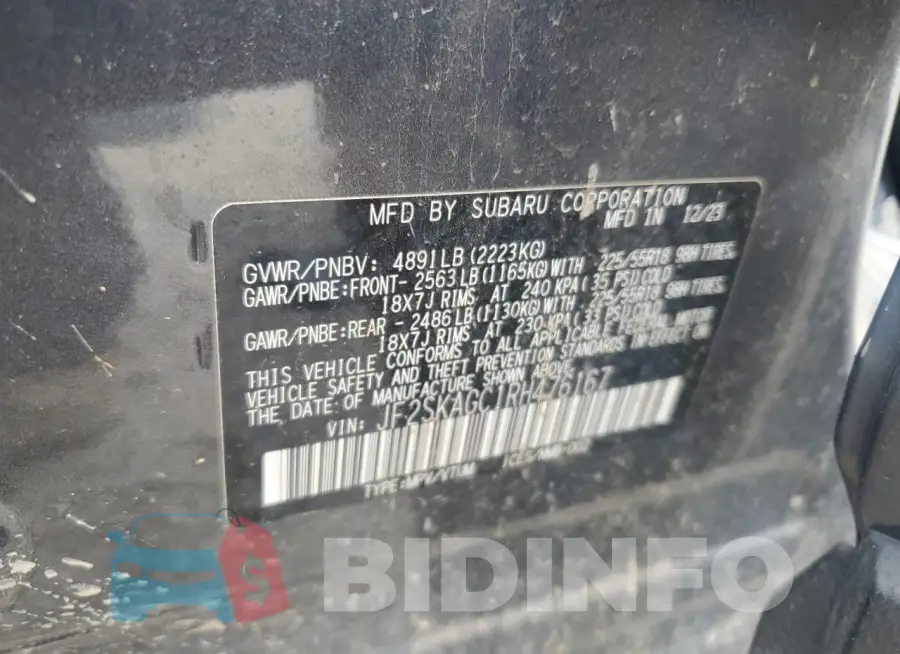 JF2SKAGC1RH476167 Photo# 13