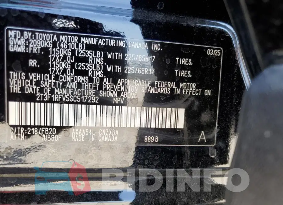 2T3F1RFV5SC517292 Photo# 12