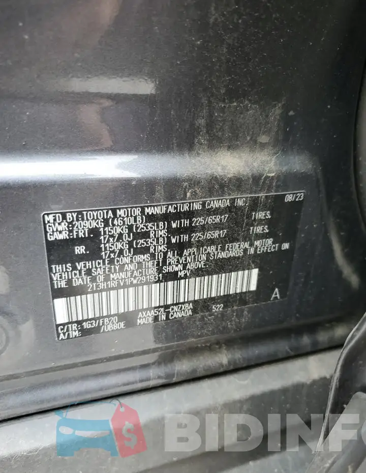 2T3H1RFV1PW291931 Photo# 13