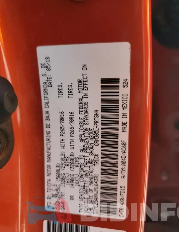 3TMCZ5ANXJM164381 Photo# 12