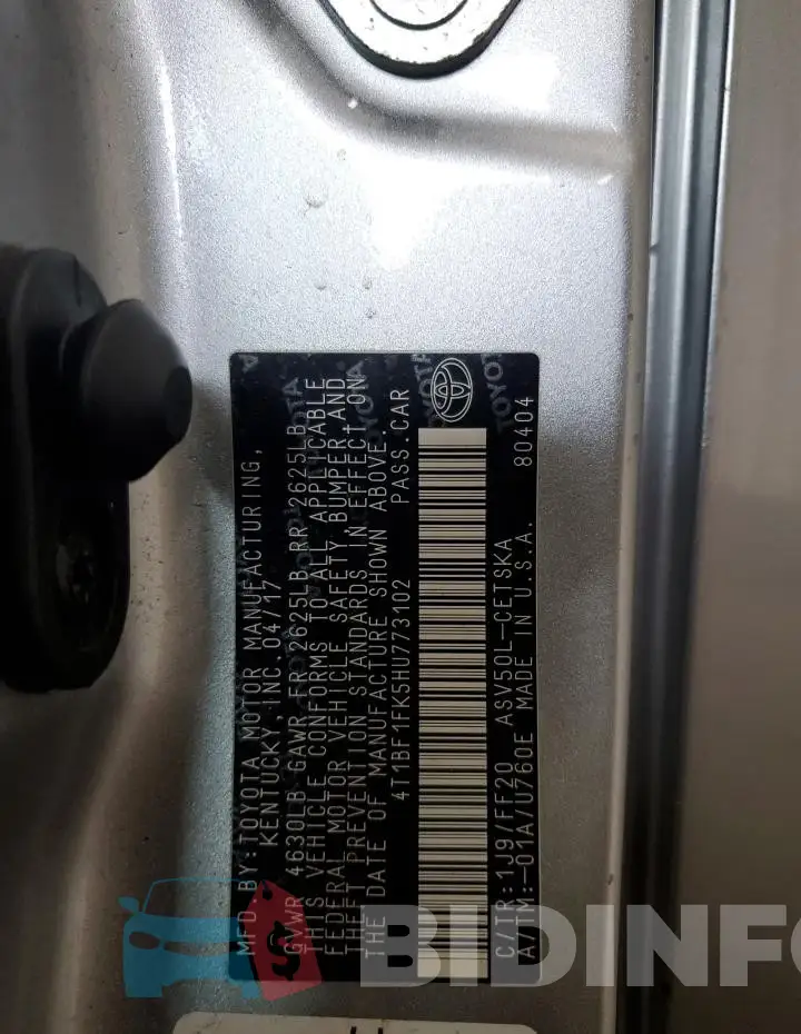 4T1BF1FK5HU773102 Photo# 12