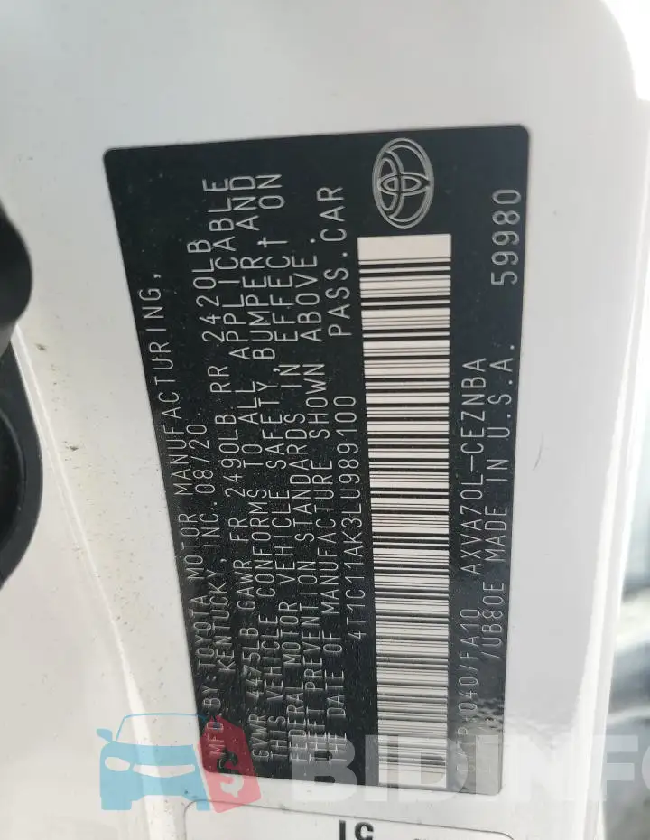 4T1C11AK3LU989100 Photo# 13