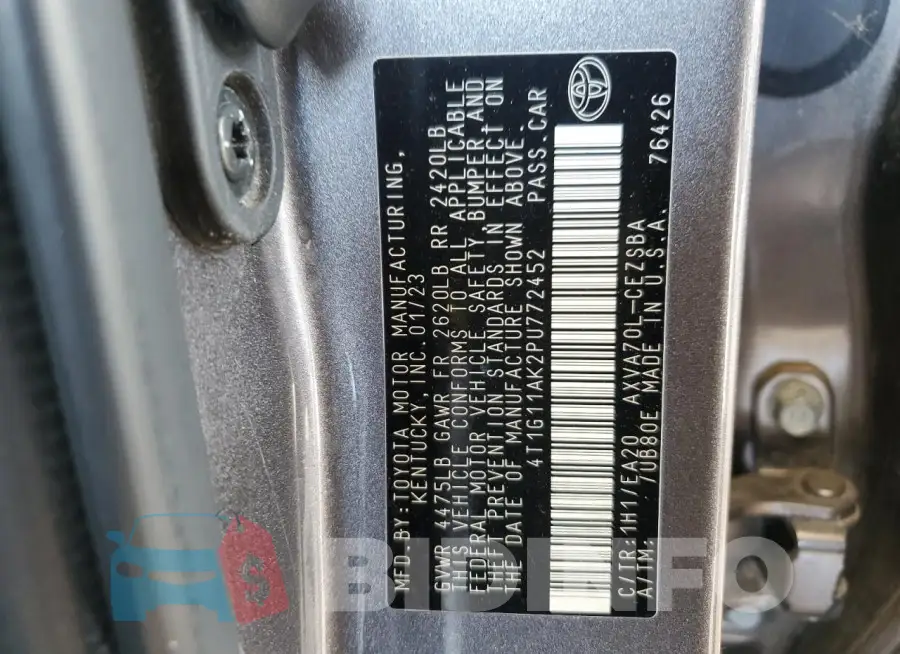 4T1G11AK2PU772452 Photo# 12