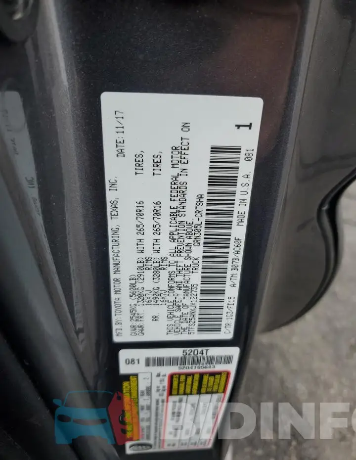 5TFSZ5ANXJX122735 Photo# 12
