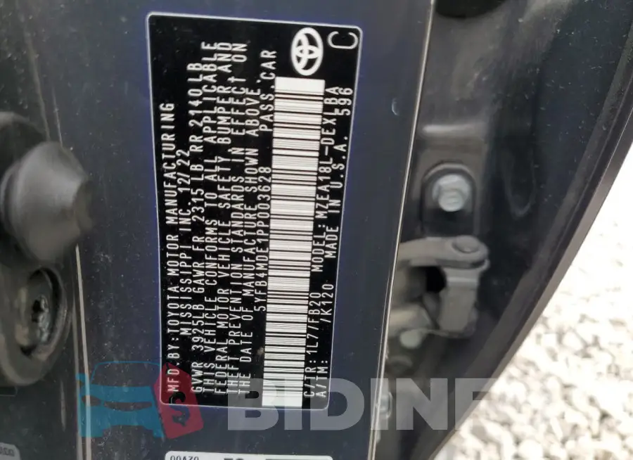 5YFB4MDE1PP003628 Photo# 13