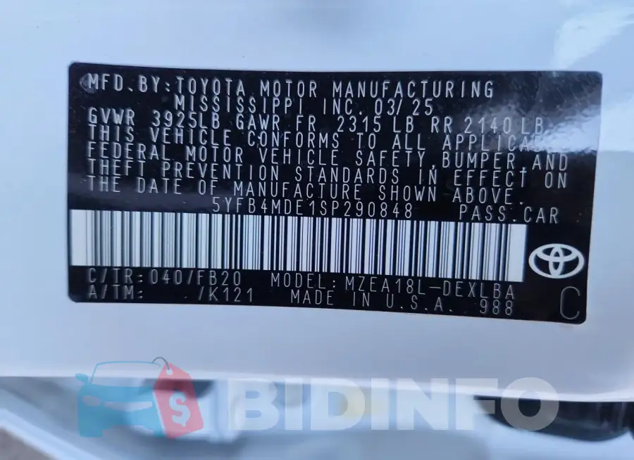 5YFB4MDE1SP290848 Photo# 13