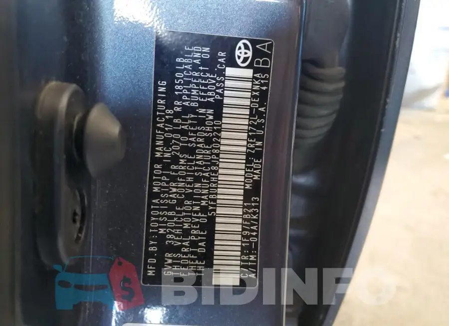 5YFBURHE8JP802210 Photo# 13