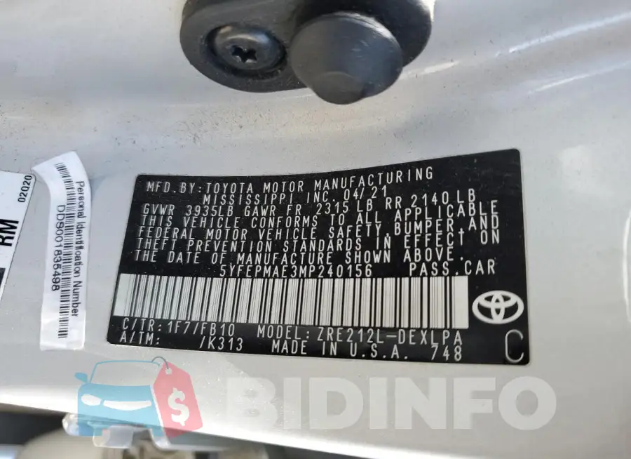 5YFEPMAE3MP240156 Photo# 12