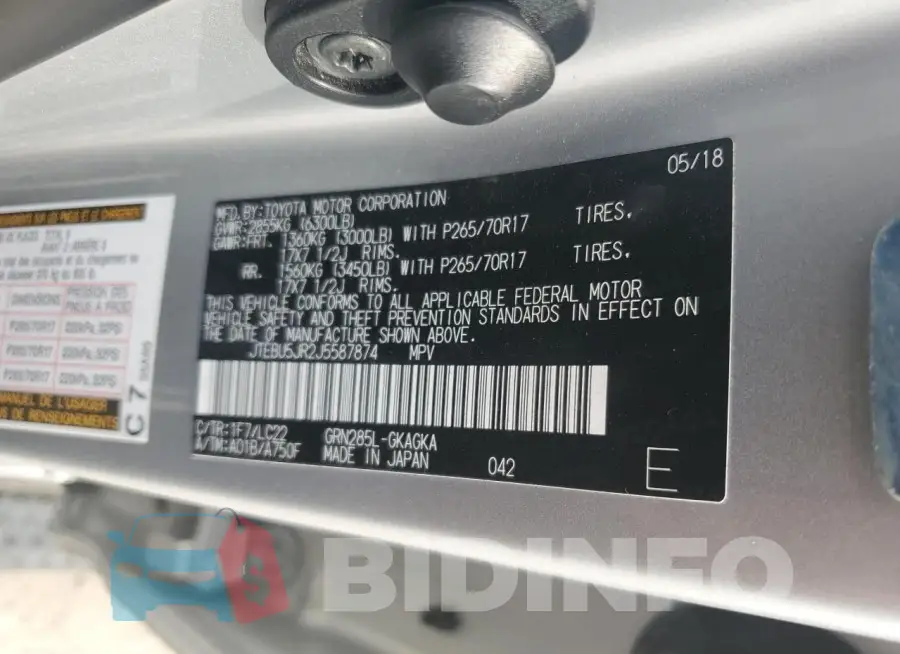 JTEBU5JR2J5587874 Photo# 13
