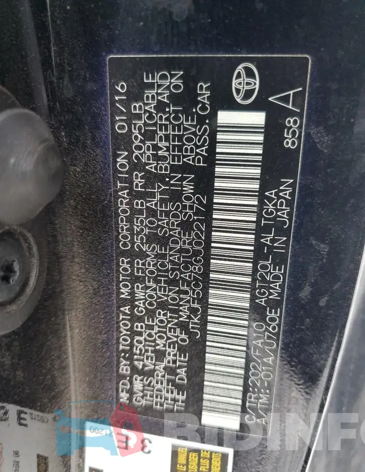 JTKJF5C78GJ022172 Photo# 12