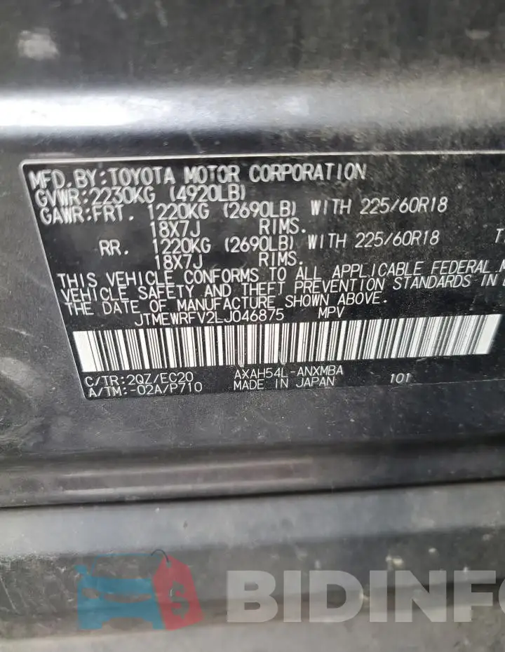 JTMEWRFV2LJ046875 Photo# 13