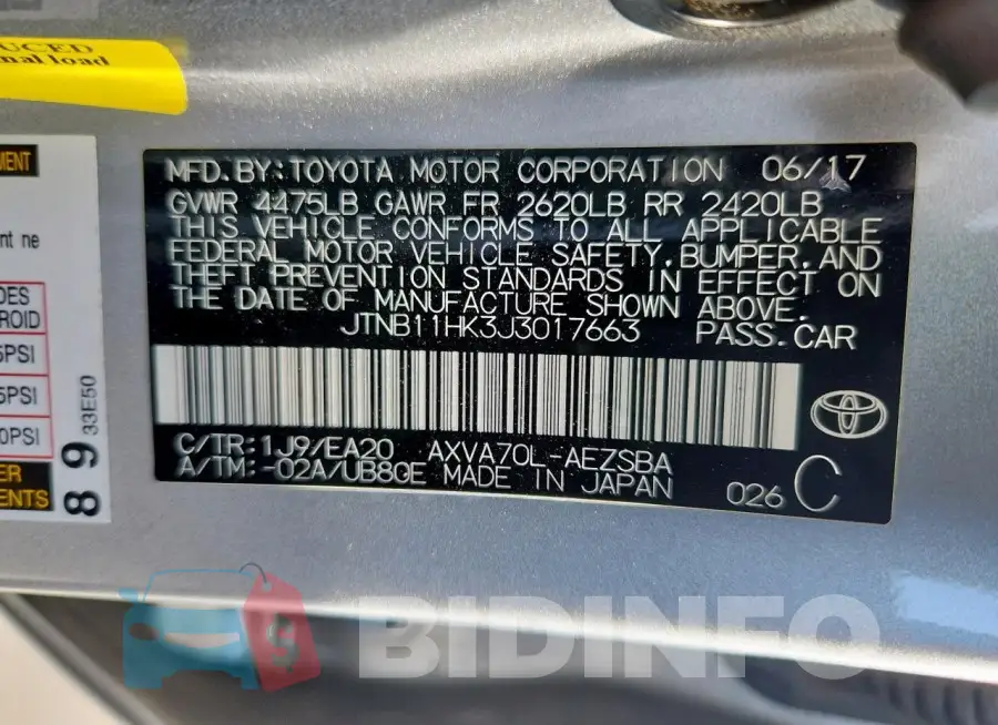 JTNB11HK3J3017663 Photo# 12