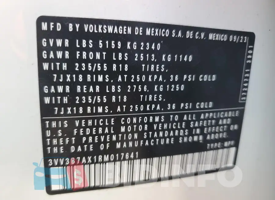 3VV3B7AX1RM017641 Photo# 14