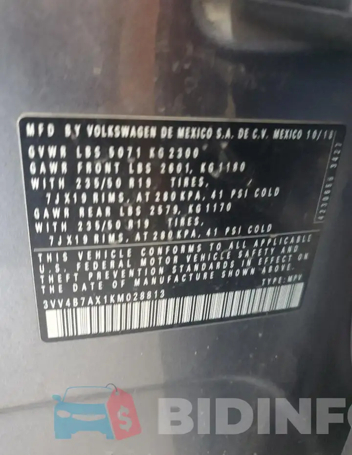 3VV4B7AX1KM028813 Photo# 13