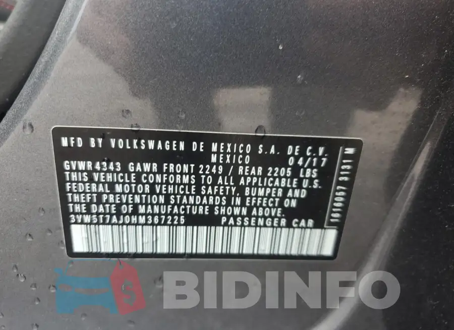 3VW5T7AJ0HM367225 Photo# 12