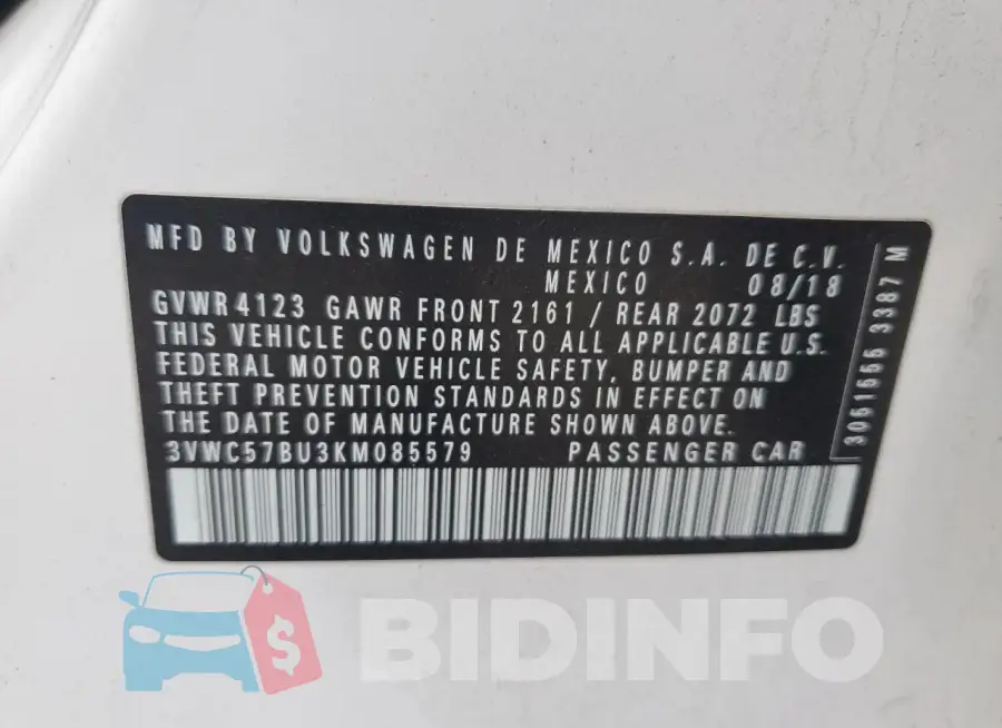 3VWC57BU3KM085579 Photo# 12