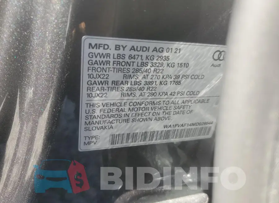 WA1FVAF14MD026644 Photo# 12