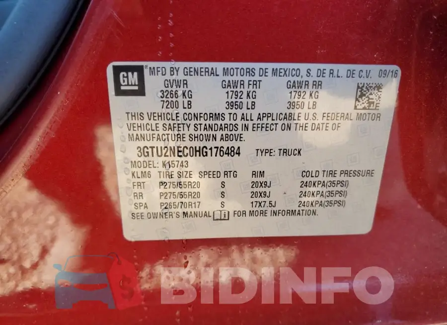 3GTU2NEC0HG176484 Photo# 12