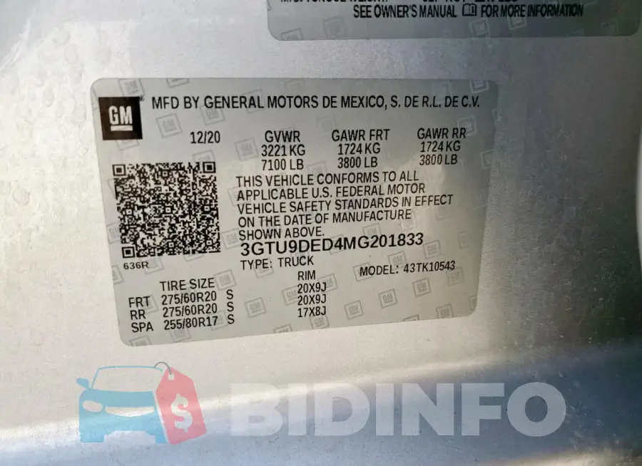 3GTU9DED4MG201833 Photo# 12