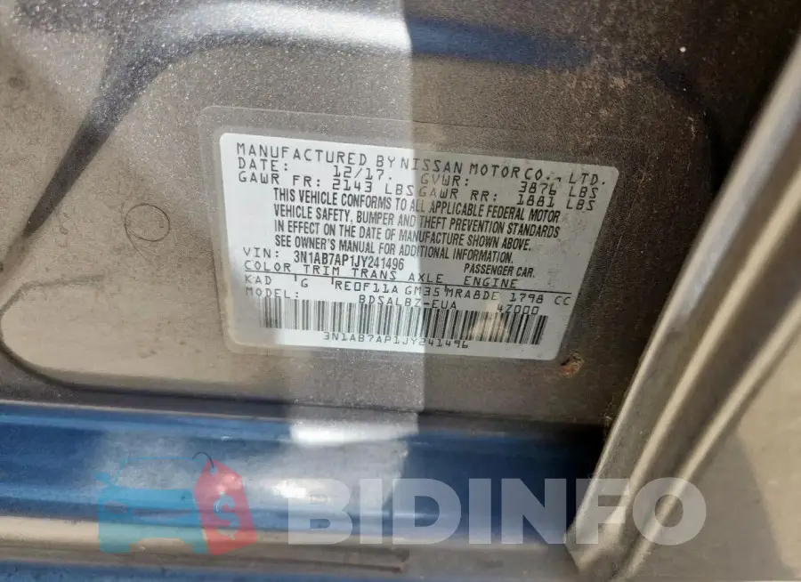 3N1AB7AP1JY241496 Photo# 12