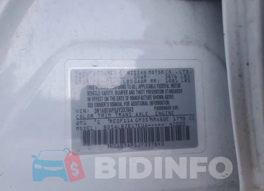 3N1AB7AP5JY337843 Photo# 12