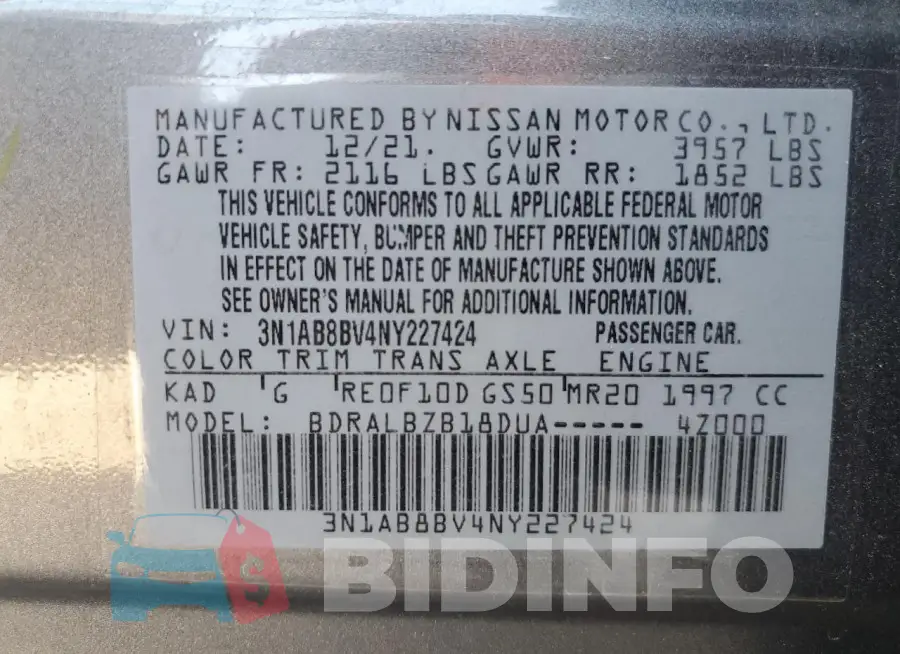 3N1AB8BV4NY227424 Photo# 13