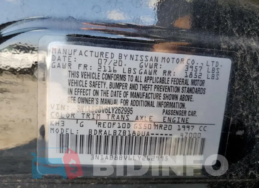 3N1AB8BV6LY262995 Photo# 12