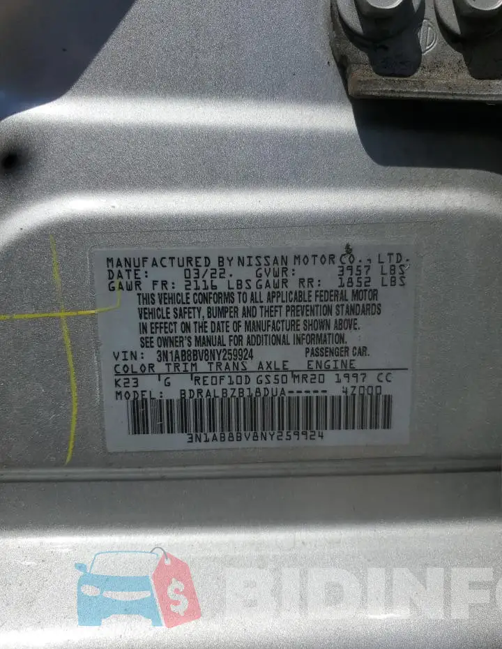 3N1AB8BV8NY259924 Photo# 12
