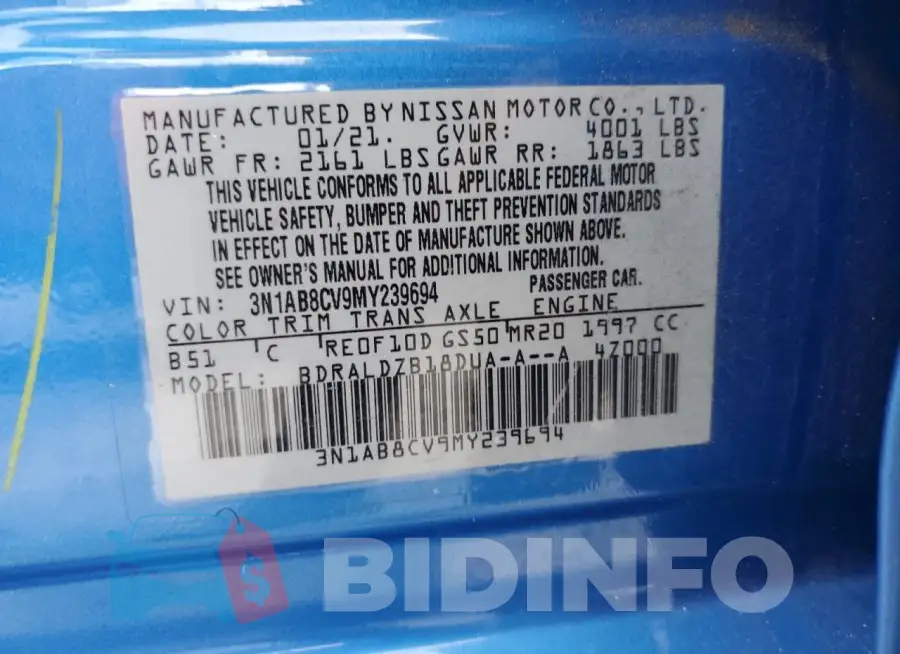 3N1AB8CV9MY239694 Photo# 12