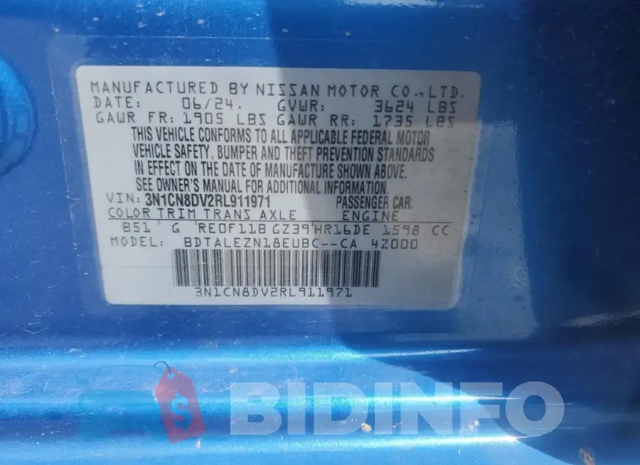 3N1CN8DV2RL911971 Photo# 12