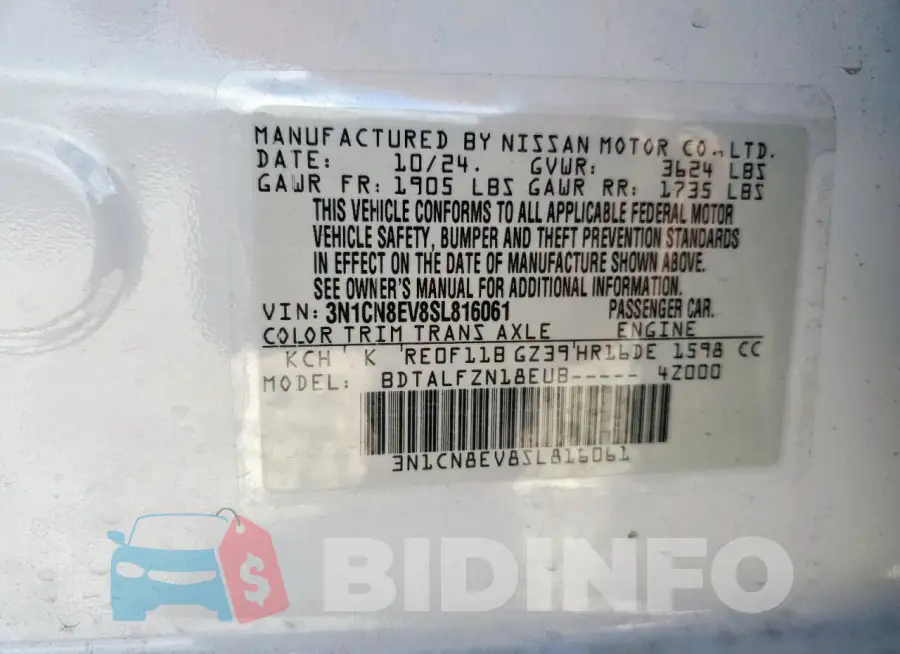 3N1CN8EV8SL816061 Photo# 12
