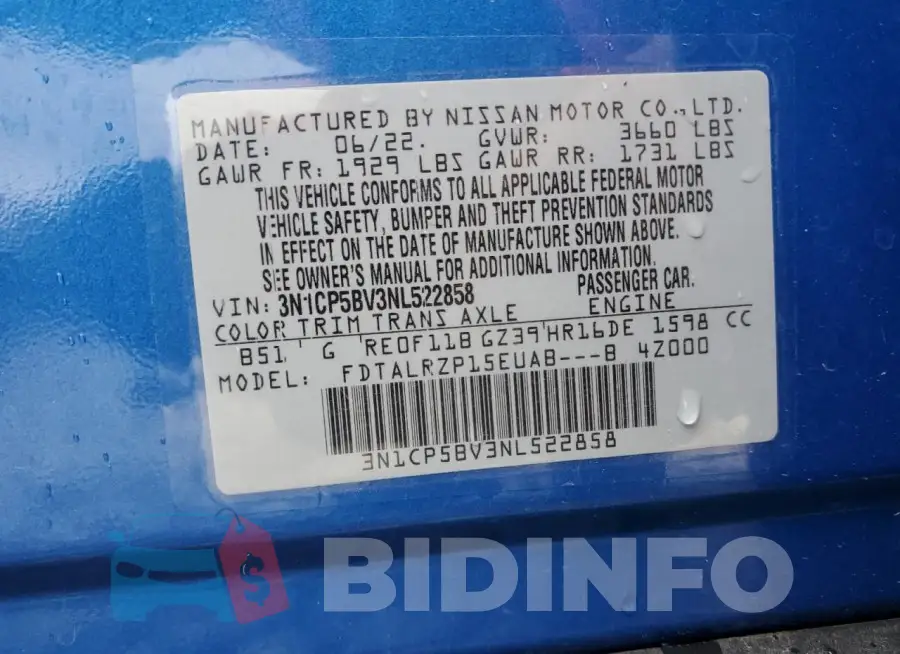 3N1CP5BV3NL522858 Photo# 13