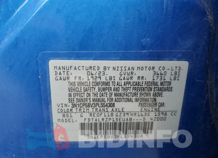 3N1CP5BV3PL554308 Photo# 13